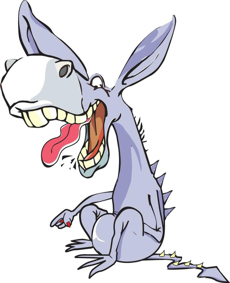 gracioso púrpura burro, ilustración vector