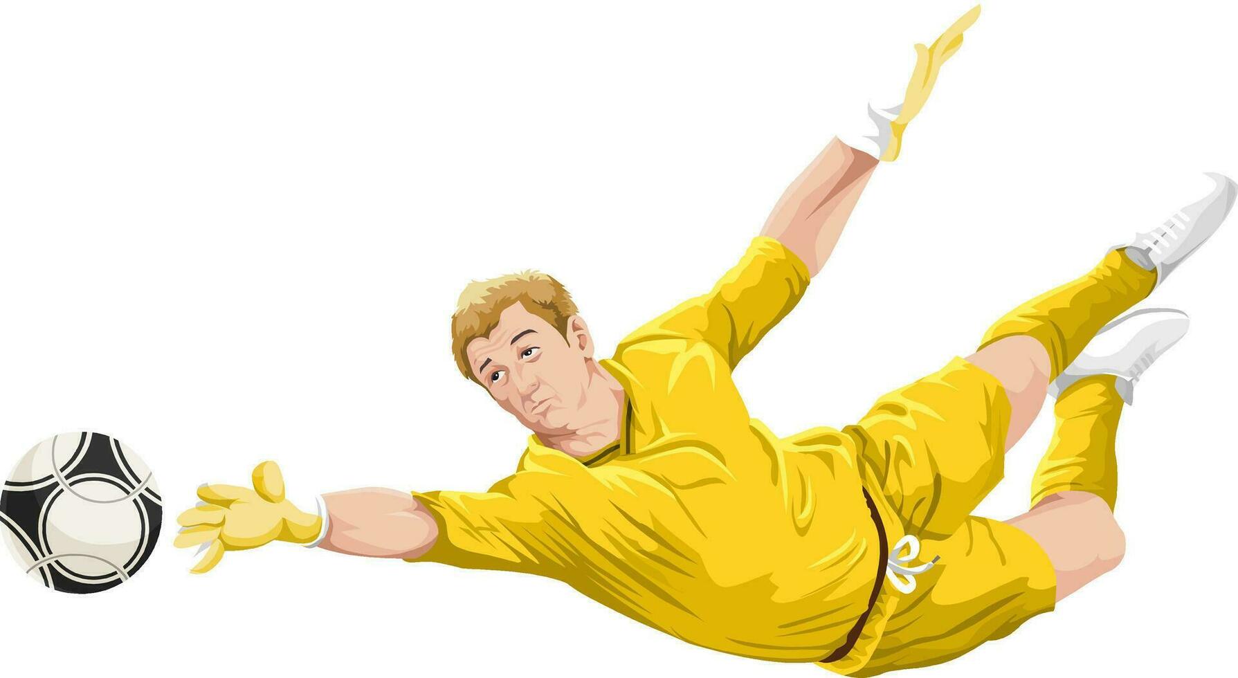 Vector of goalkeeper in action.