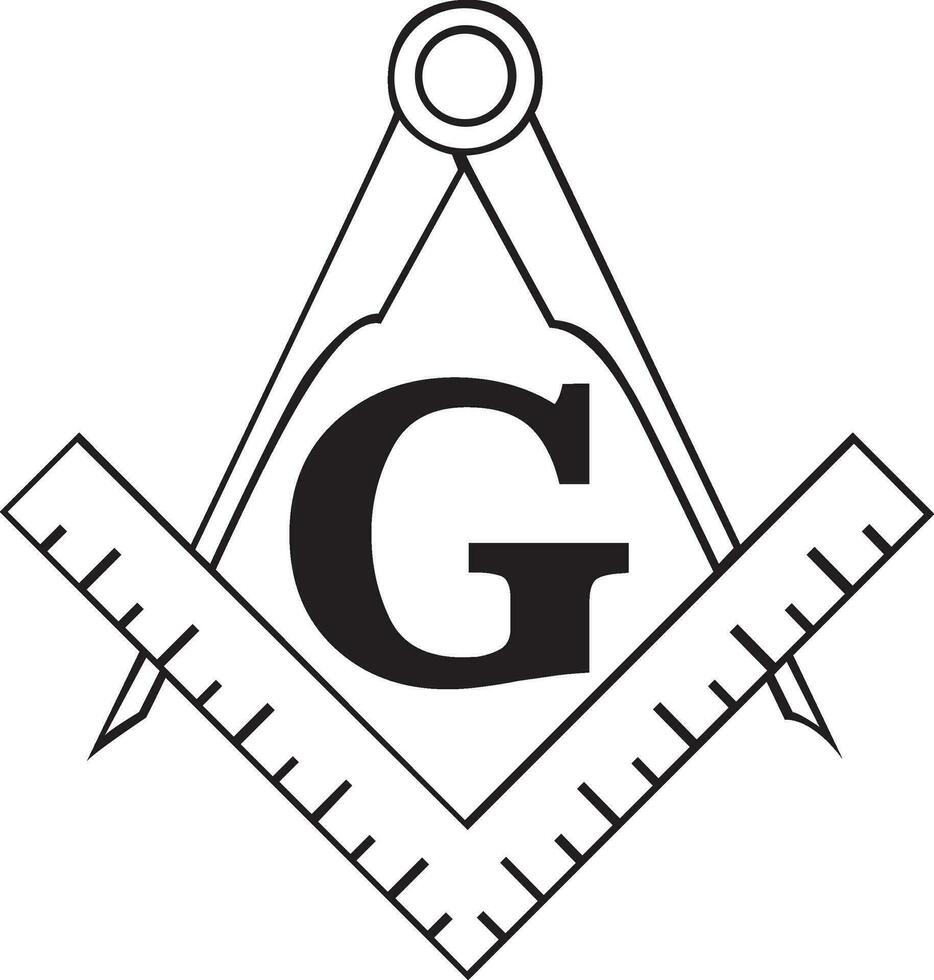 The Masonic Square and Compass symbol, freemason vector