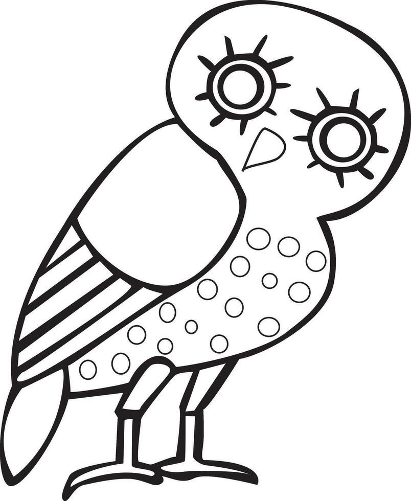 Greek owl sign, symbol vector