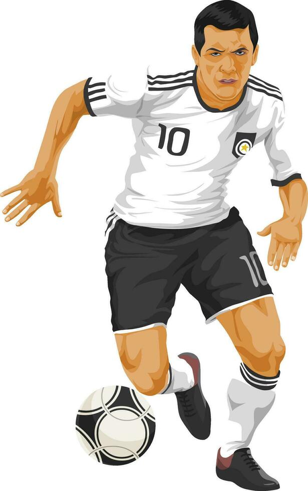 Vector of soccer player in action.
