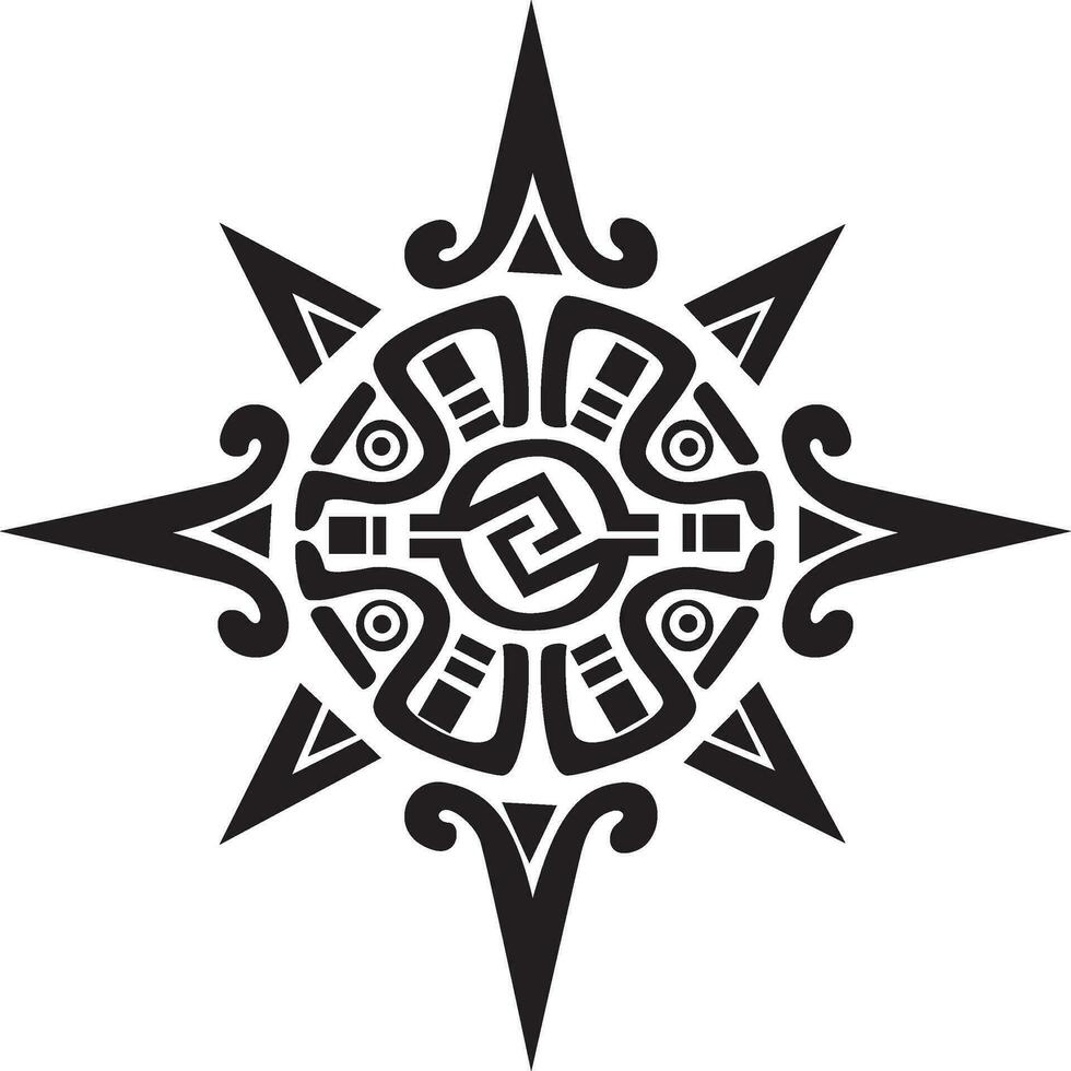 Mayan or Incan symbol of a sun or star vector