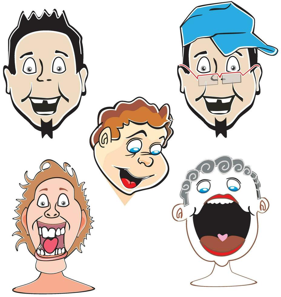 Laughing guys, illustration vector