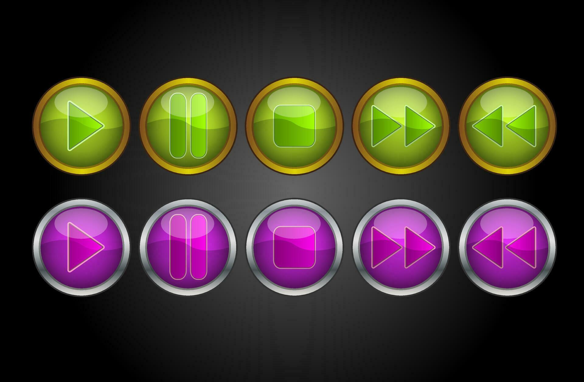 Music Player Buttons, illustration 34976222 Vector Art at Vecteezy