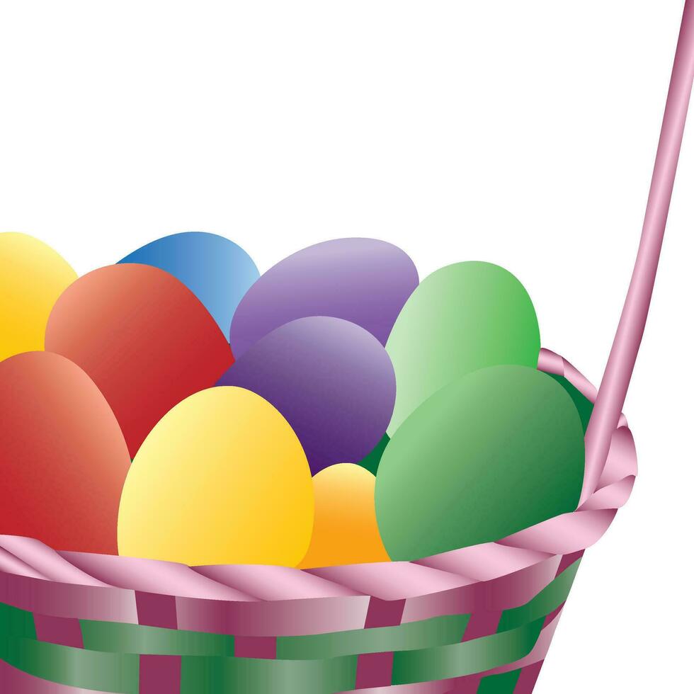 Basket of Easter eggs vector