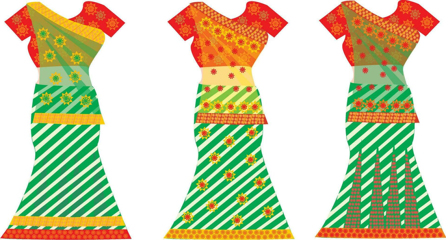 Indian Dresses, illustration vector