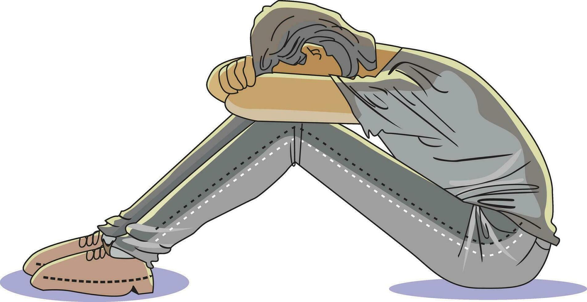 Sad Man, illustration vector