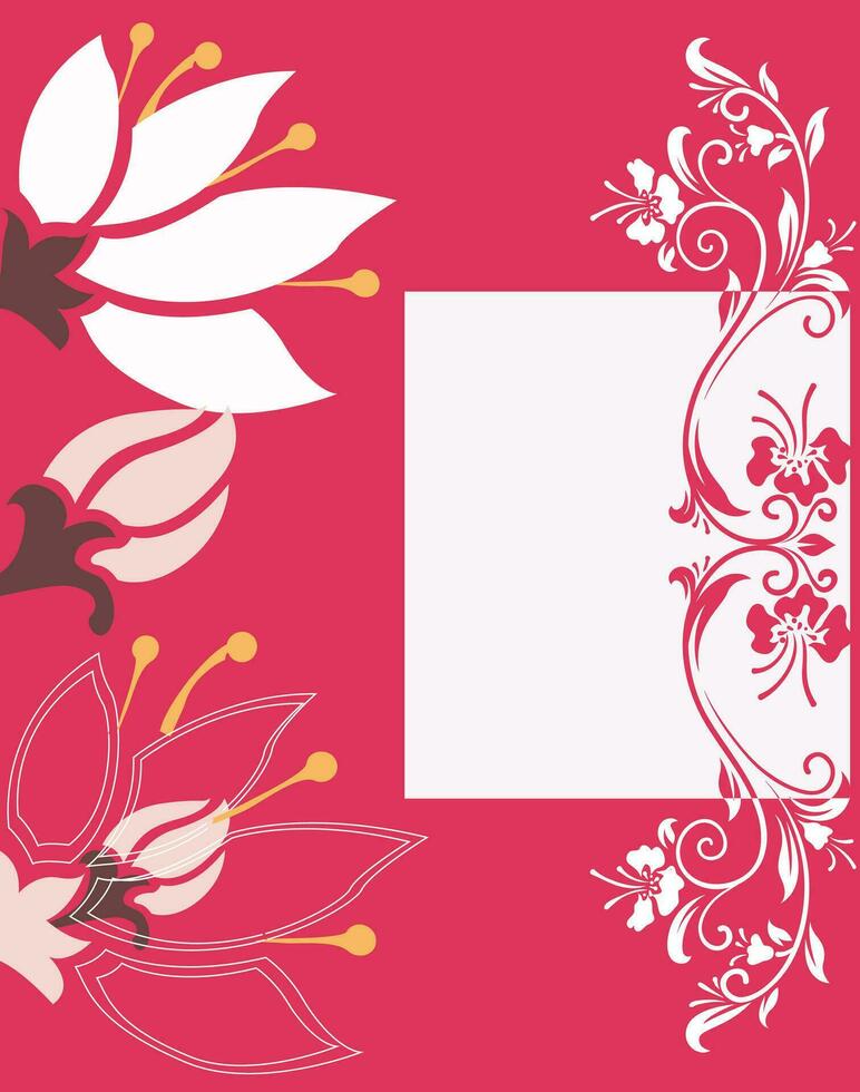 tarjeta de invitación vintage con diseño floral abstracto retro elegante adornado vector