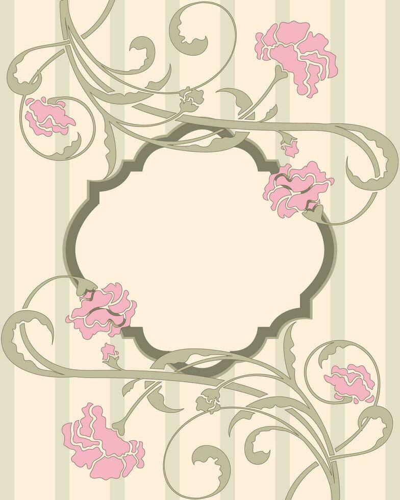 Vintage floral invitation card vector