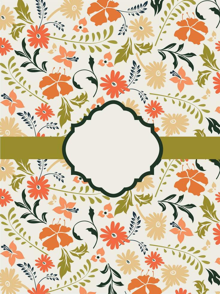 tarjeta de invitación vintage con diseño floral abstracto retro elegante adornado vector