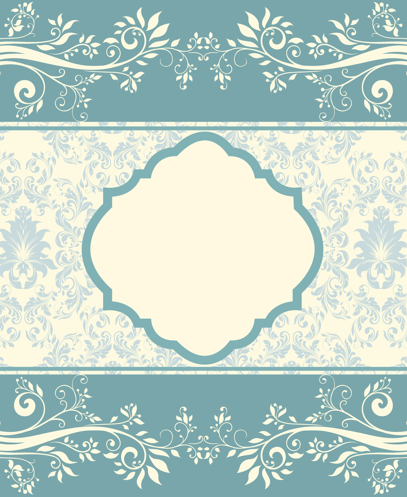 Blue floral invitation card 34976372 Vector Art at Vecteezy
