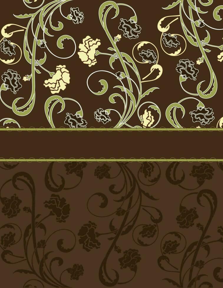 Vintage invitation card with ornate elegant retro abstract floral design vector