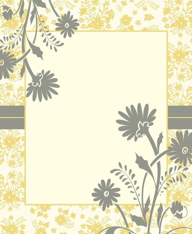 tarjeta de invitación vintage con diseño floral abstracto retro elegante adornado vector