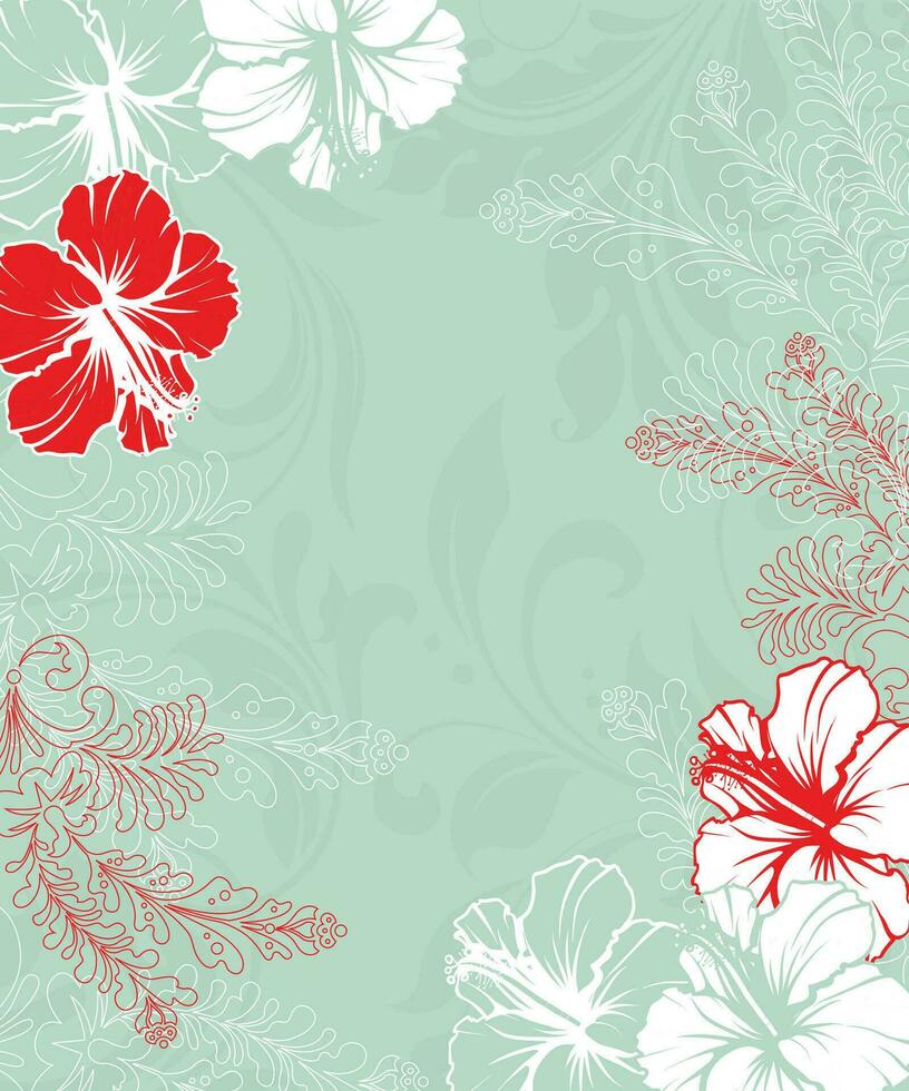 tarjeta de invitación vintage con diseño floral abstracto retro elegante adornado vector