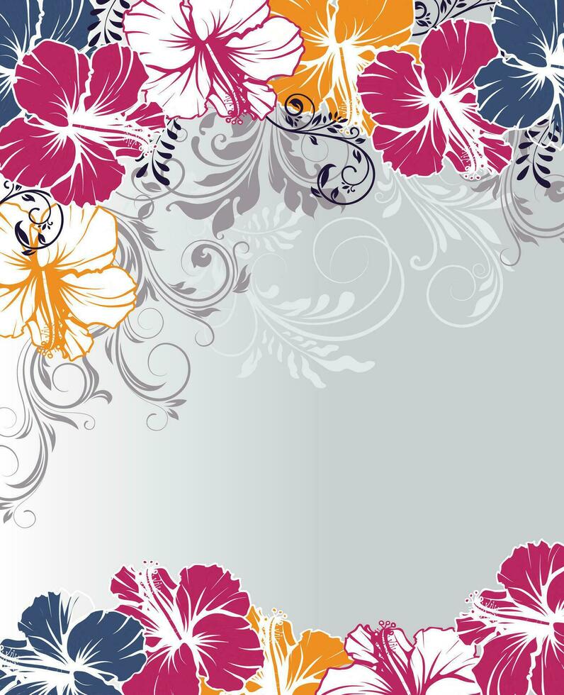 tarjeta de invitación vintage con diseño floral abstracto retro elegante adornado vector