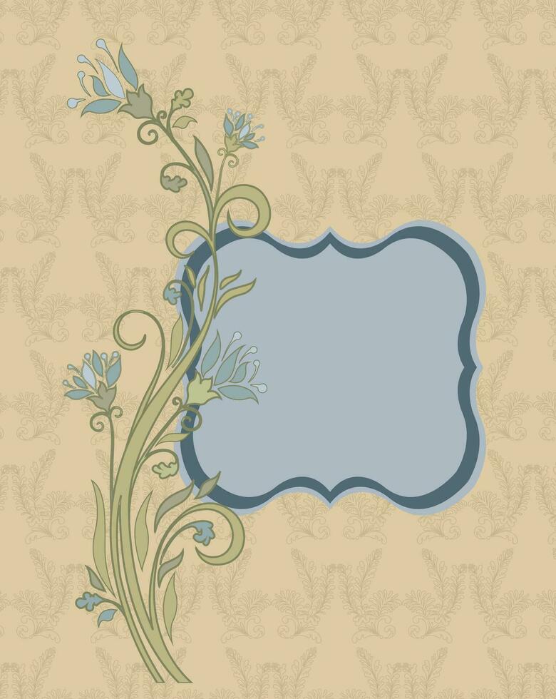 tarjeta de invitación vintage con diseño floral abstracto retro elegante adornado vector