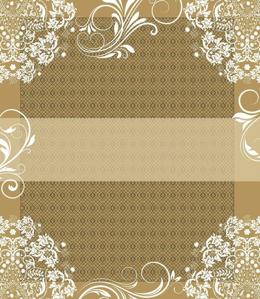 tarjeta de invitación vintage con diseño floral abstracto retro elegante adornado vector