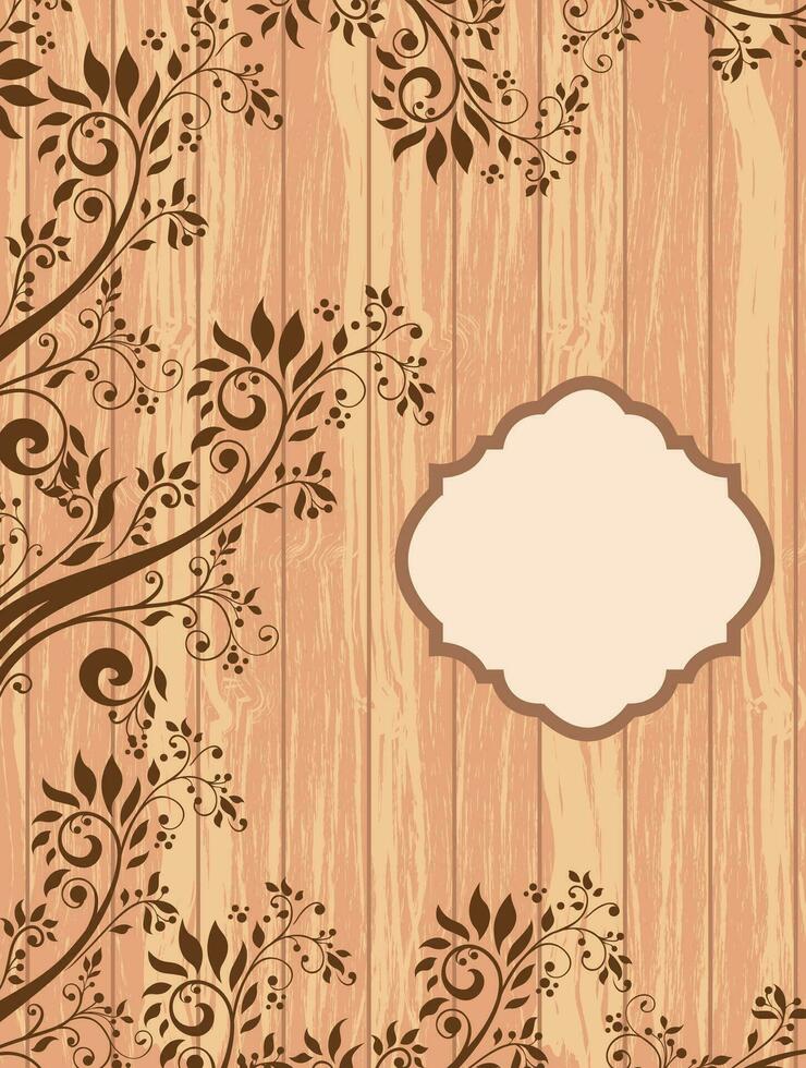 tarjeta de invitación vintage con diseño floral abstracto retro elegante adornado vector