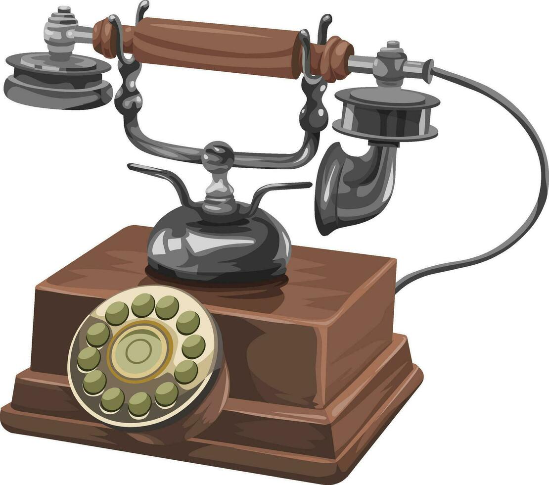 Vector of old telephone.