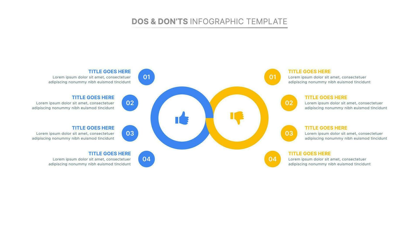 Dos and Donts Comparison Infographic Design Template vector