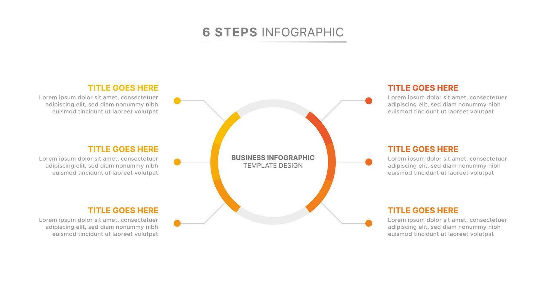 Circle Round Infographic Design Template with Six Options vector