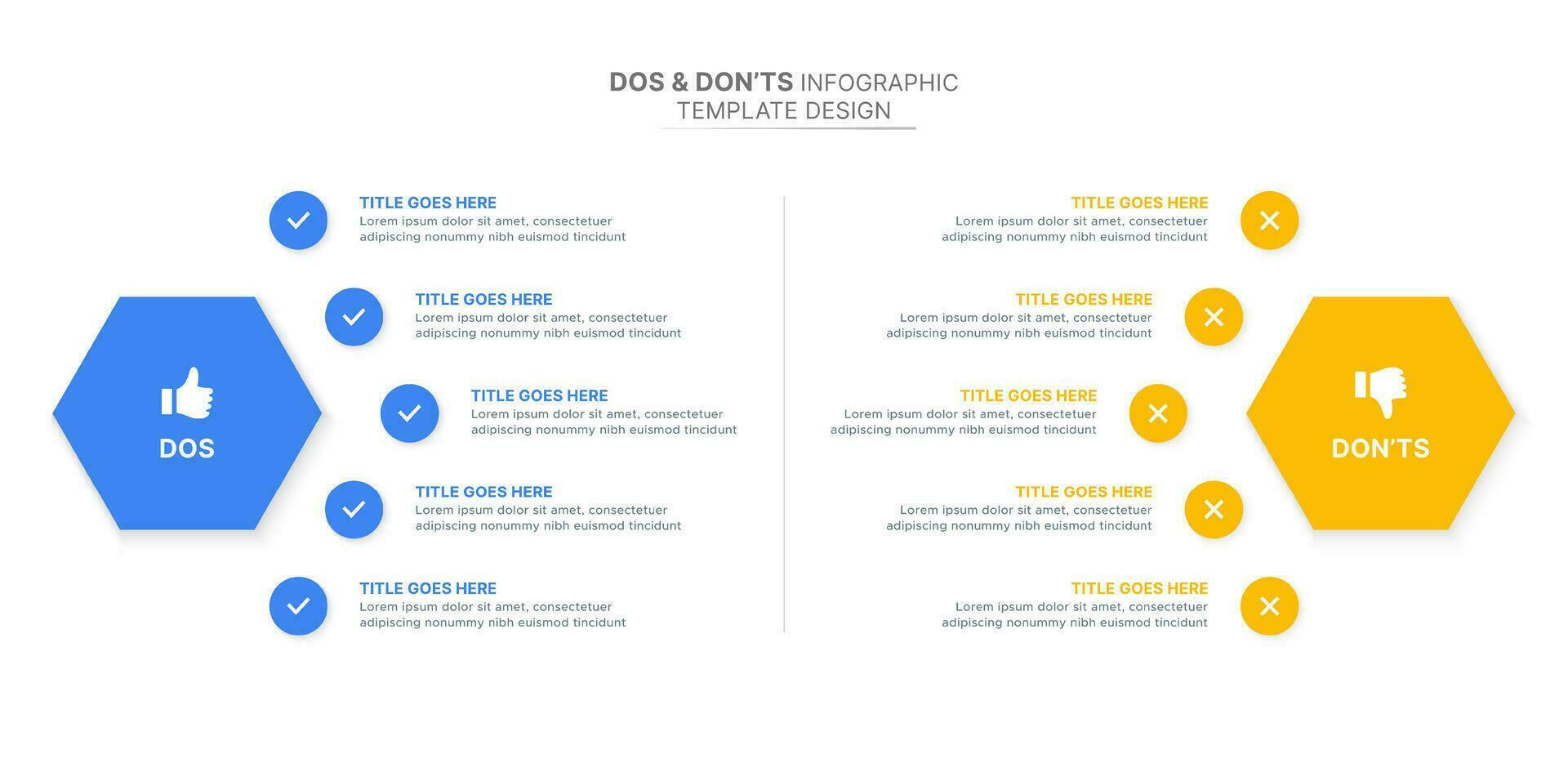 dos y no hacer comparación infografía diseño modelo vector