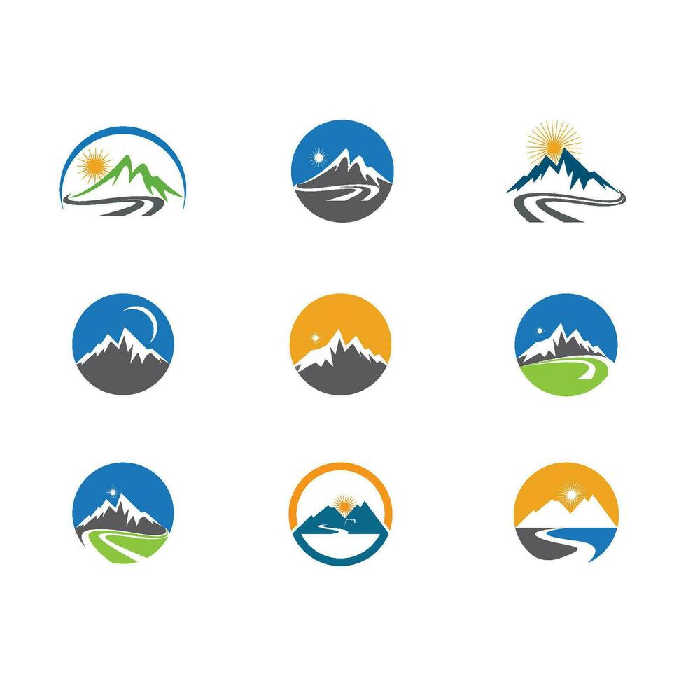 logotipo de icono de montaña vector