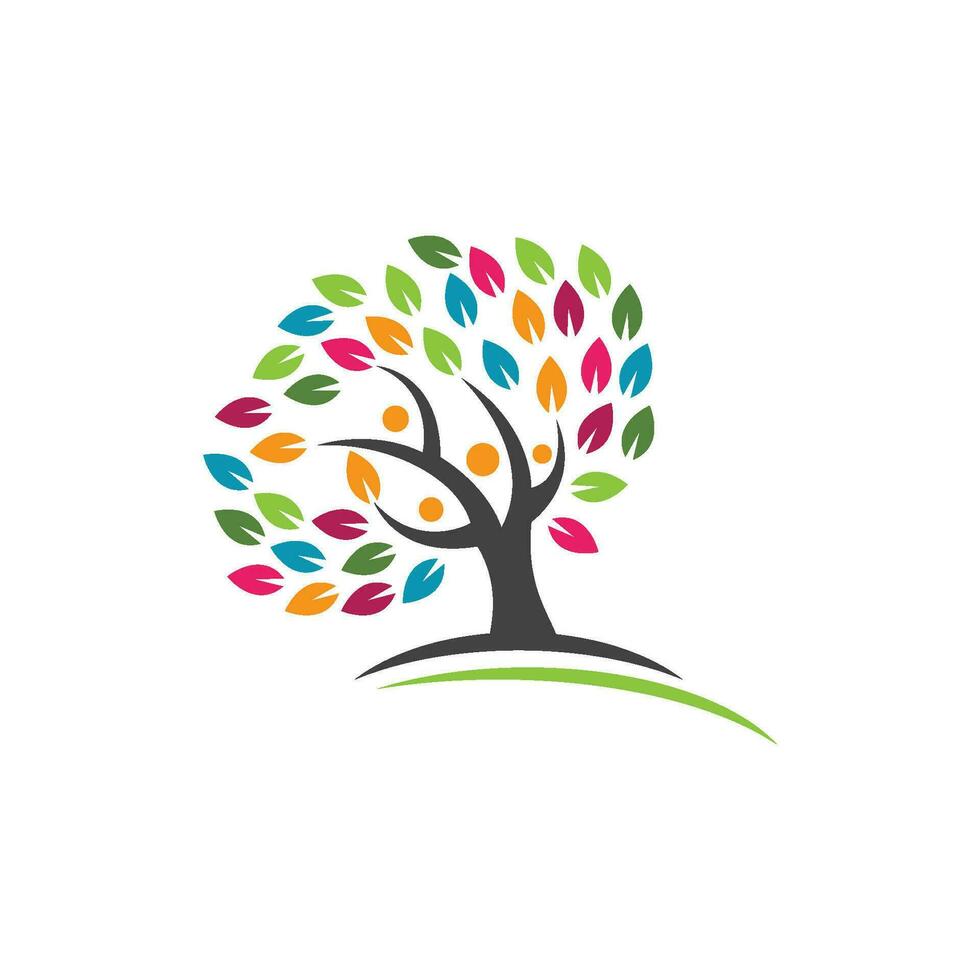 family tree logo template vector