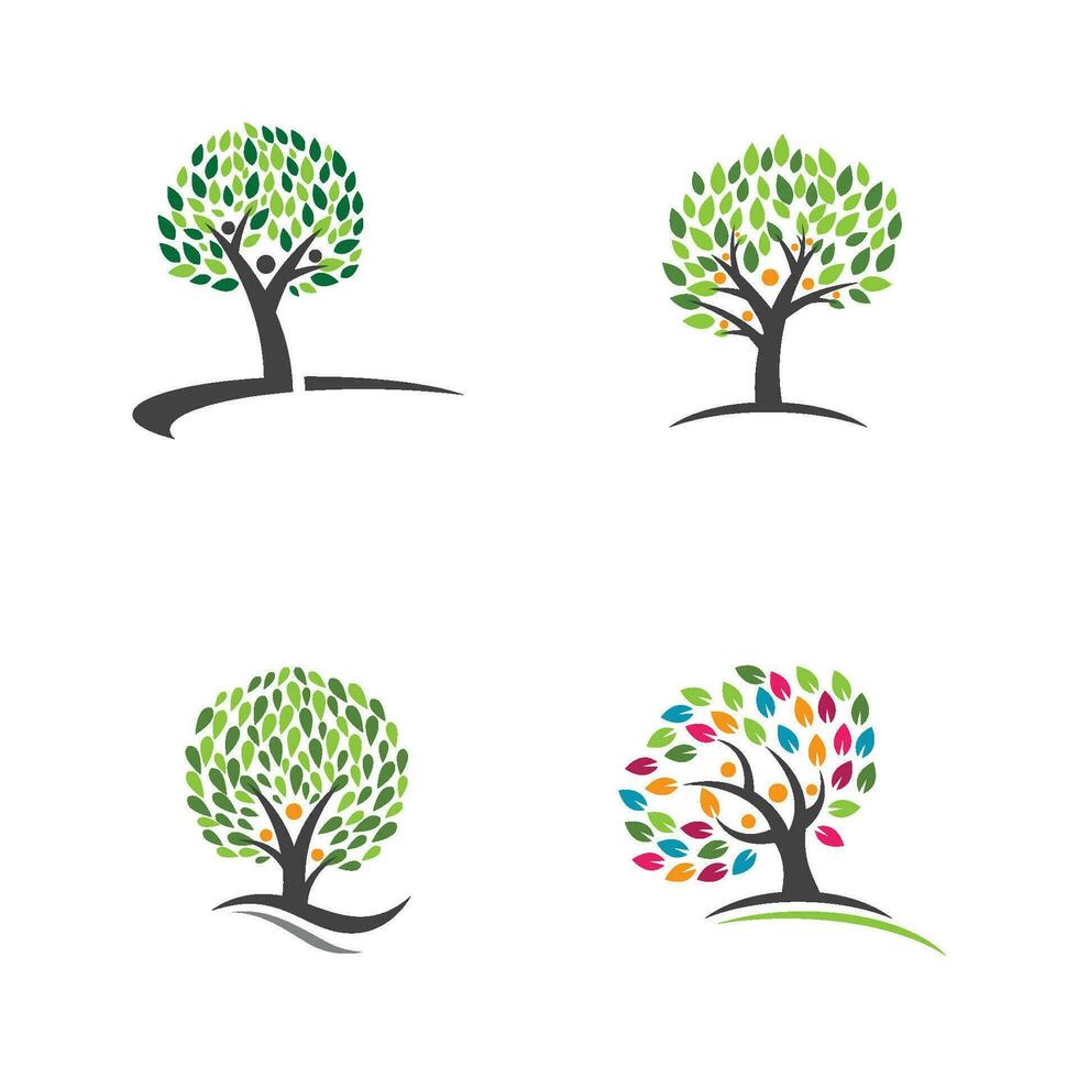 family tree logo template vector