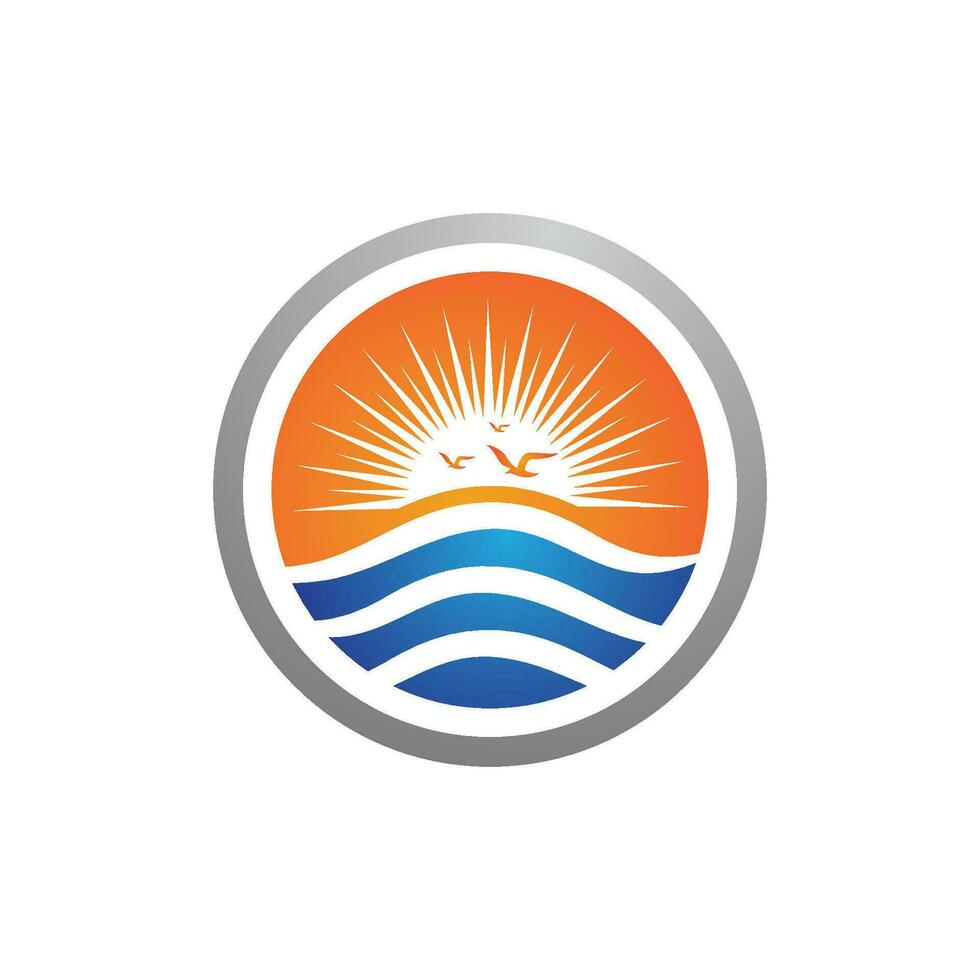 Water wave icon vector