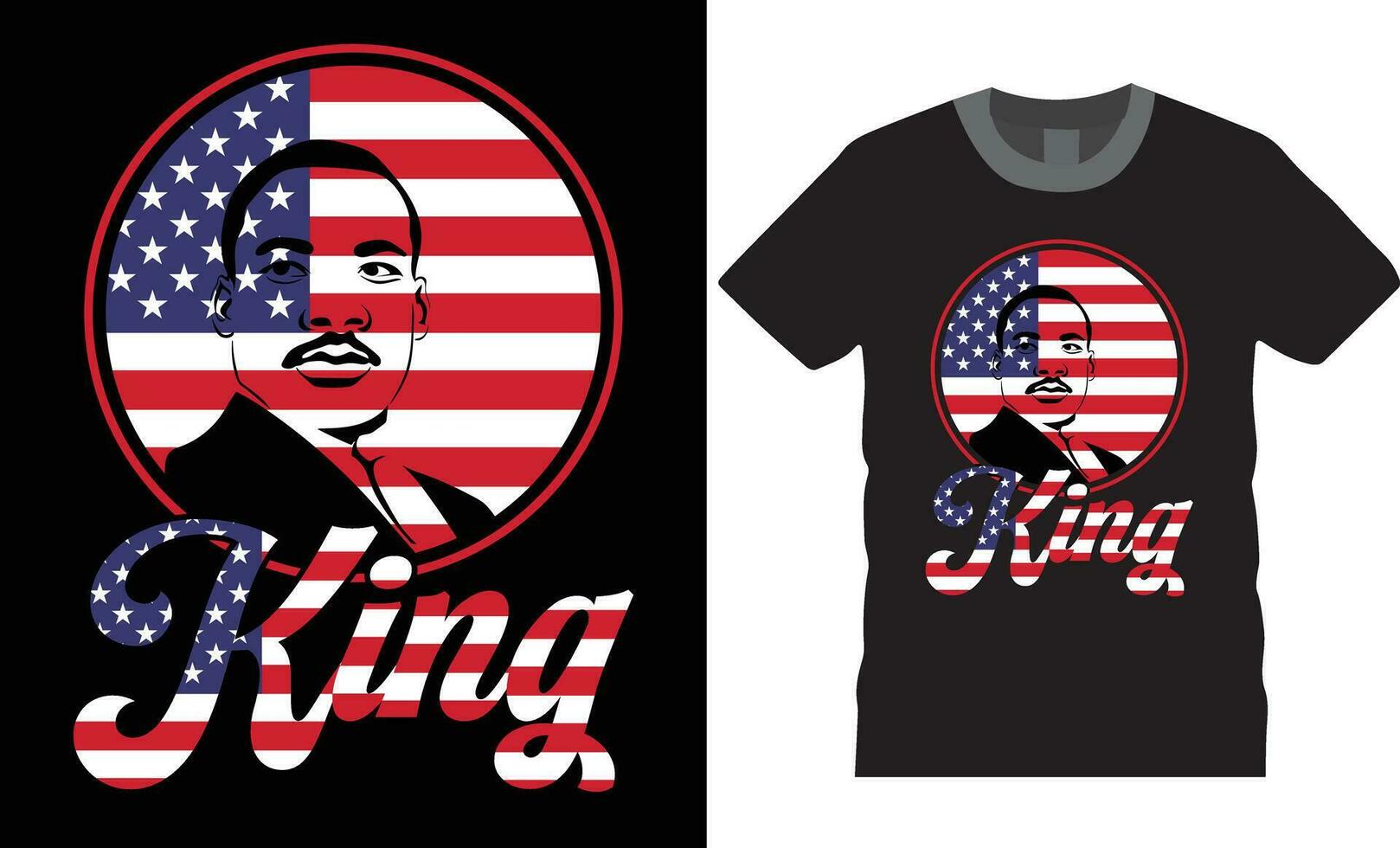 King. Martin Luther king jr t-shirt design in USA Vector template.