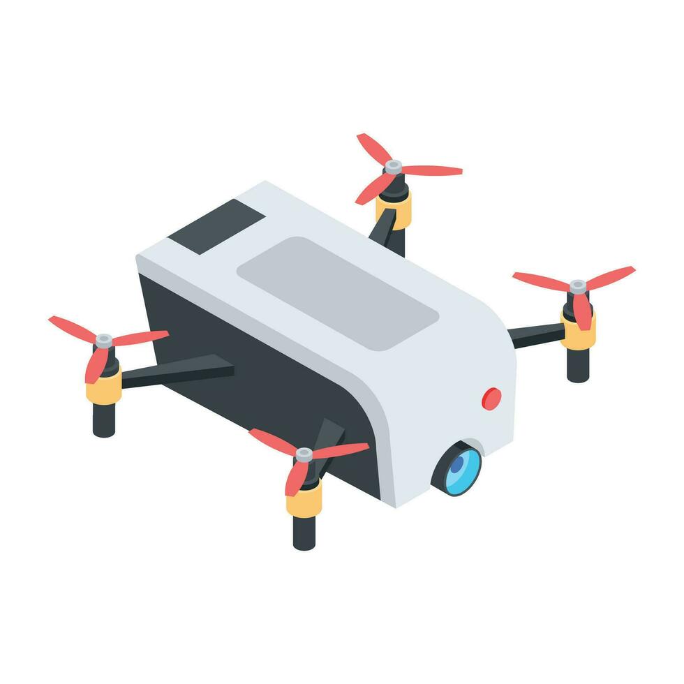 Aerial Drones Isometric Icon vector