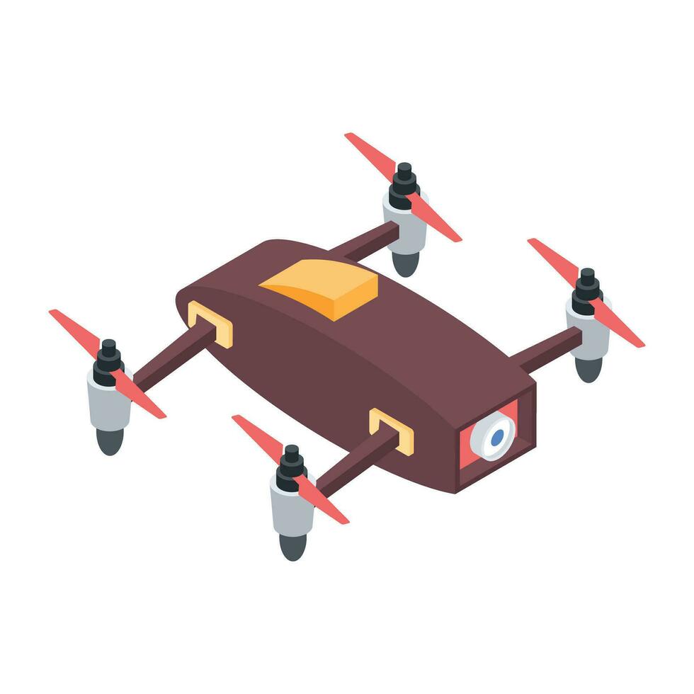 aéreo drones isométrica icono vector