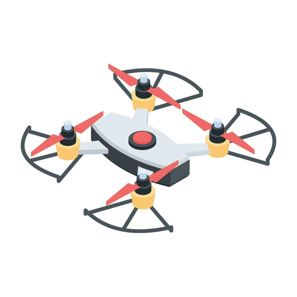 Aerial Drones Isometric Icon vector