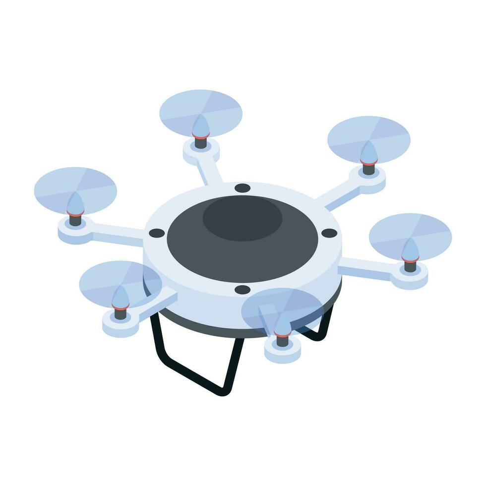 Aerial Drones Isometric Icon vector