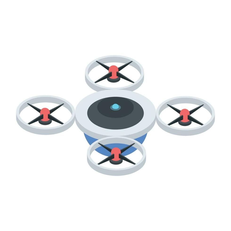 Aerial Drones Isometric Icon vector