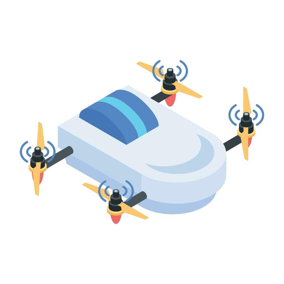 Aerial Drones Isometric Icon vector