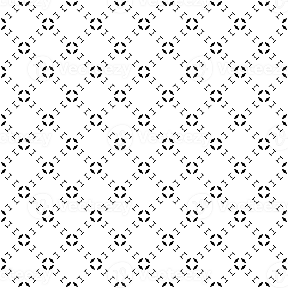 Black seamless abstract pattern. Overlay for background and backdrop. Ornamental design. PNG graphic illustration with transparent background.