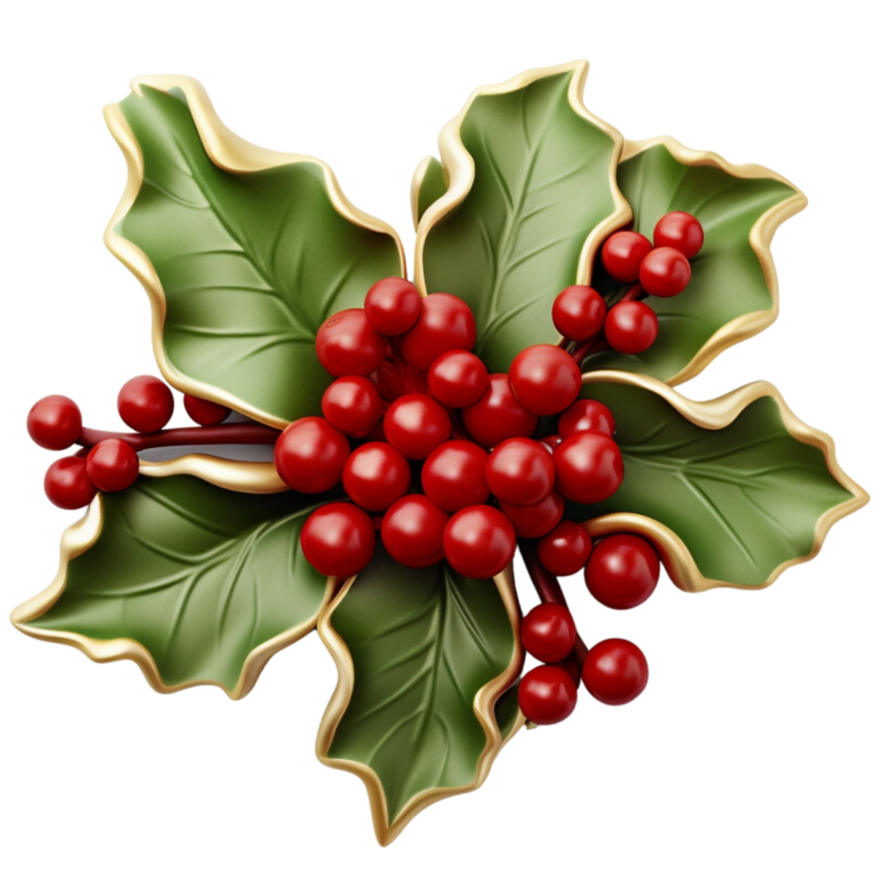 AI generated 3d Christmas Mistletoe png