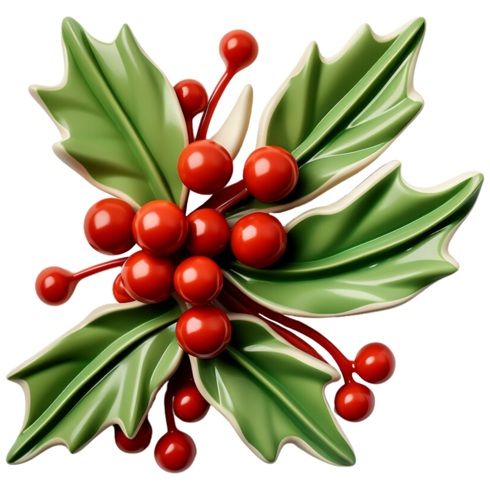 AI generated 3d Christmas Mistletoe png