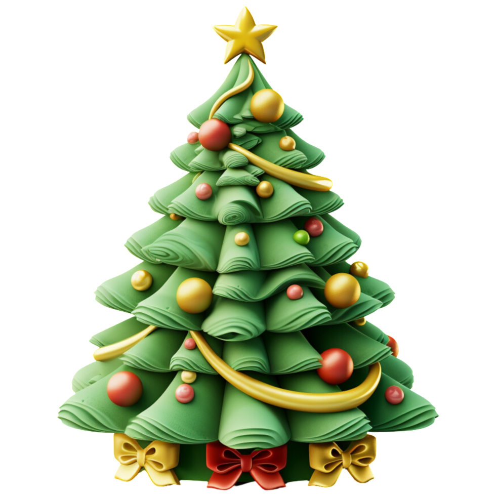 AI generated 3d Christmas Tree png