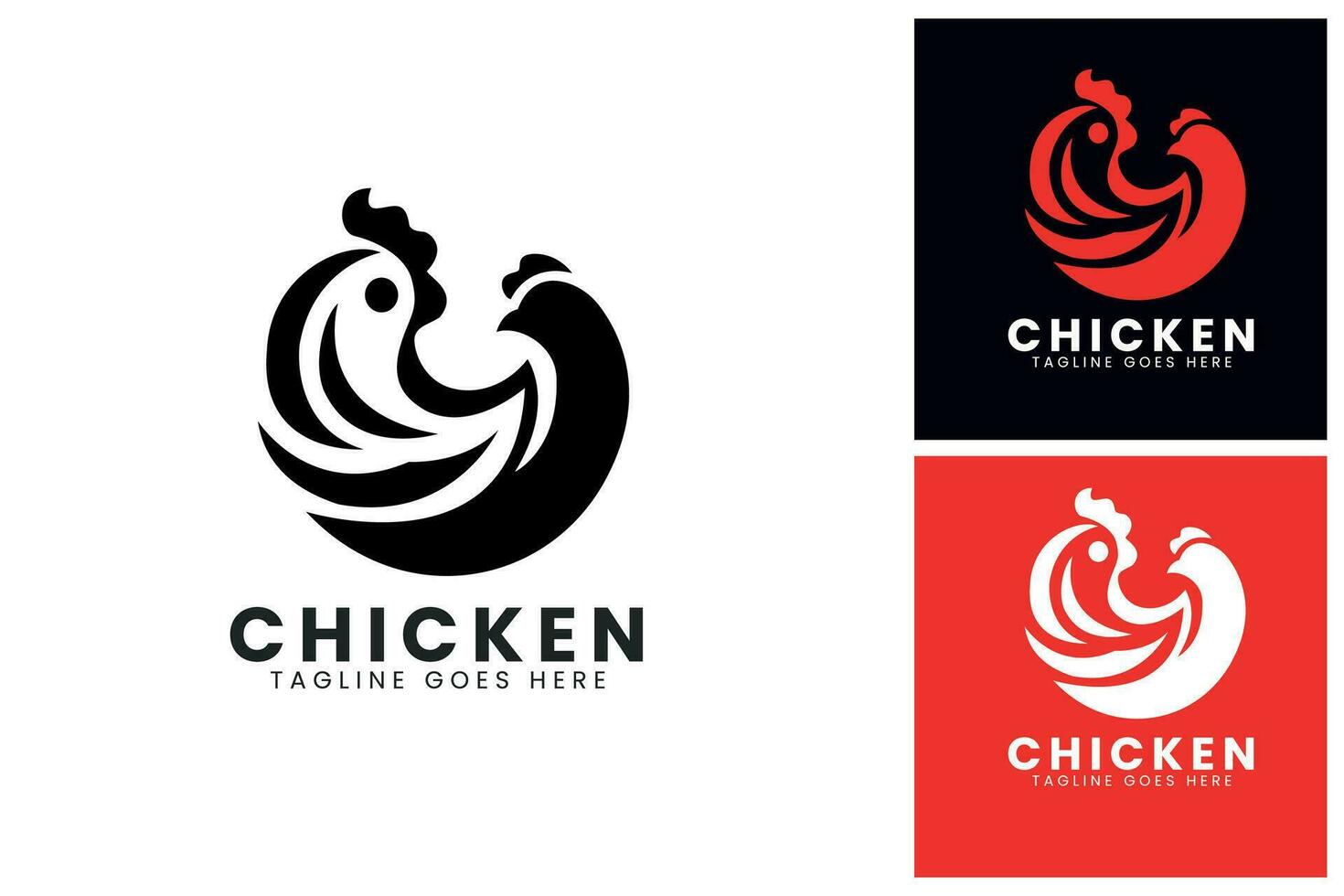 chicken logo design template for agro farm vector