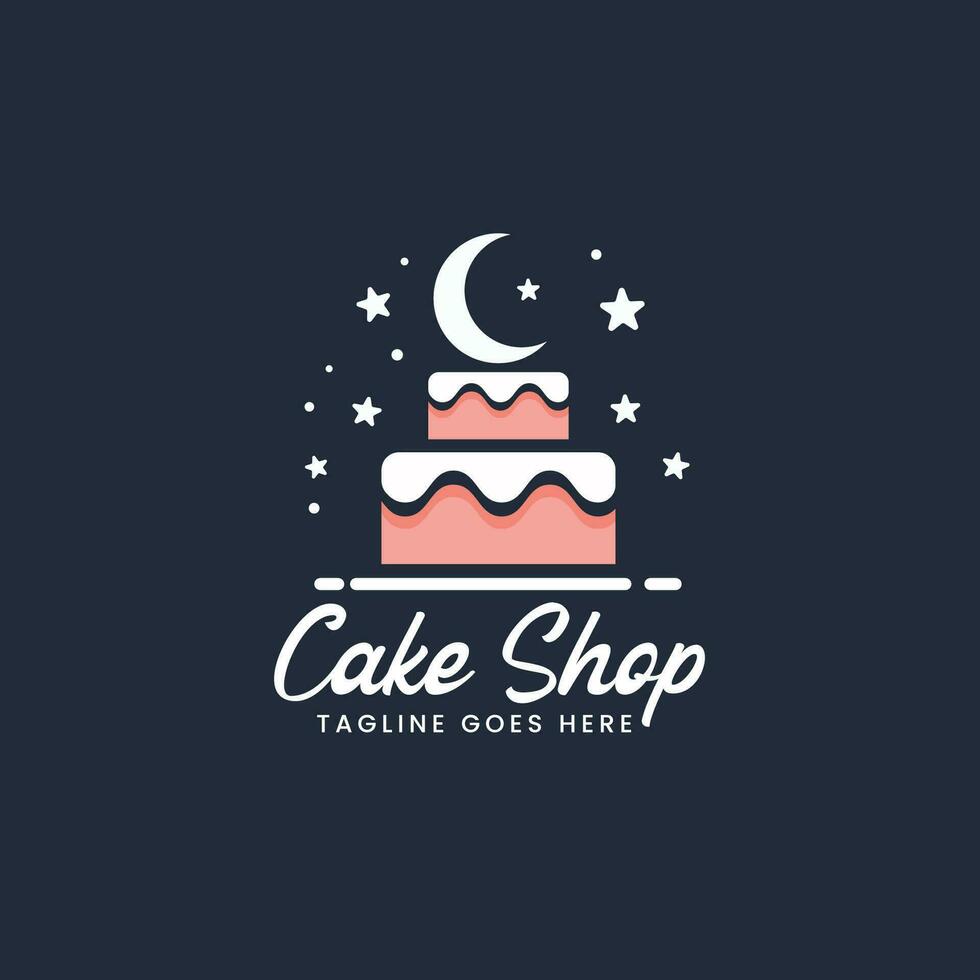 Happy Birthday Card Template, Birthday Cake icon logo vector