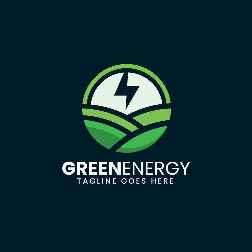 Green Energy power logo design vector