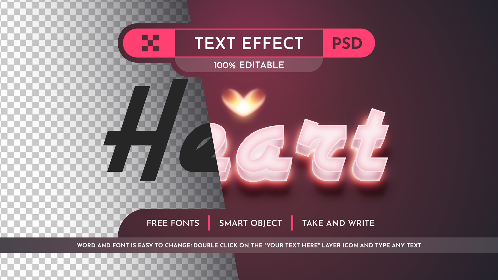 cupid - redigerbar text effekt, font stil psd