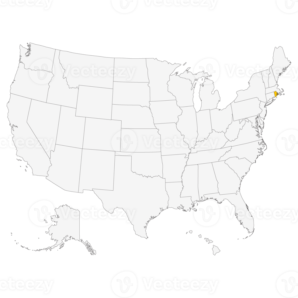 Map of  Rhode Island. USA map png