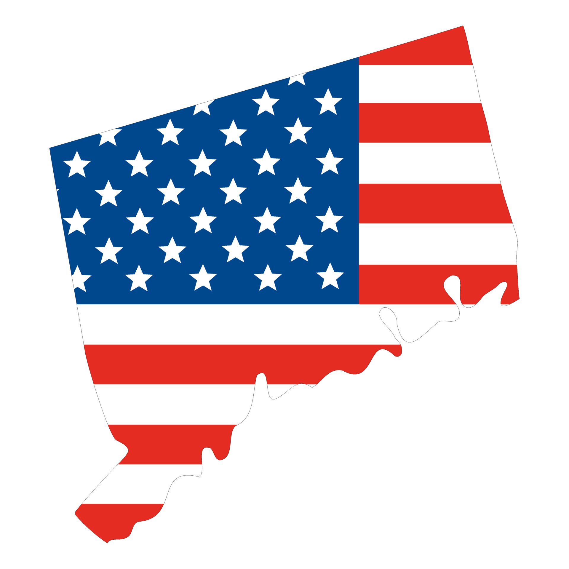 Connecticut map with USA flag. USA Map 34978143 PNG