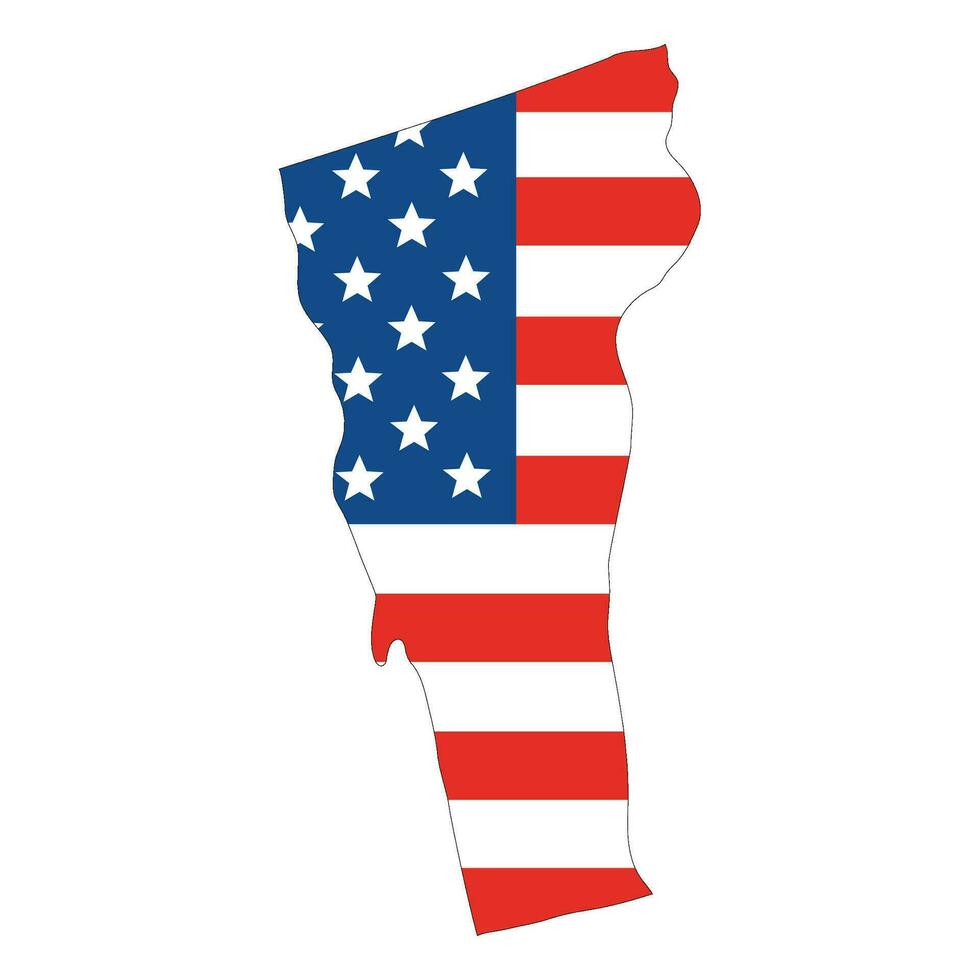 Map of Vermont with USA flag. USA map vector