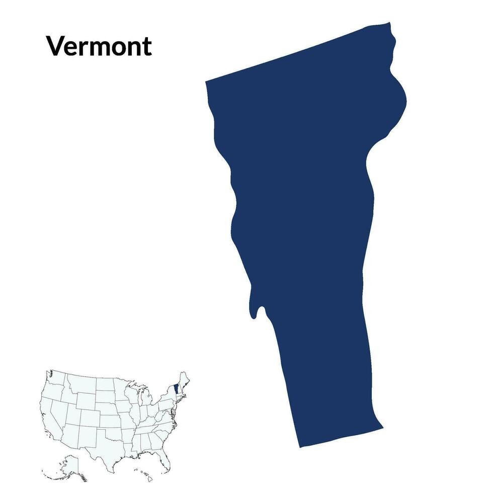 mapa de Vermont. Estados Unidos mapa vector