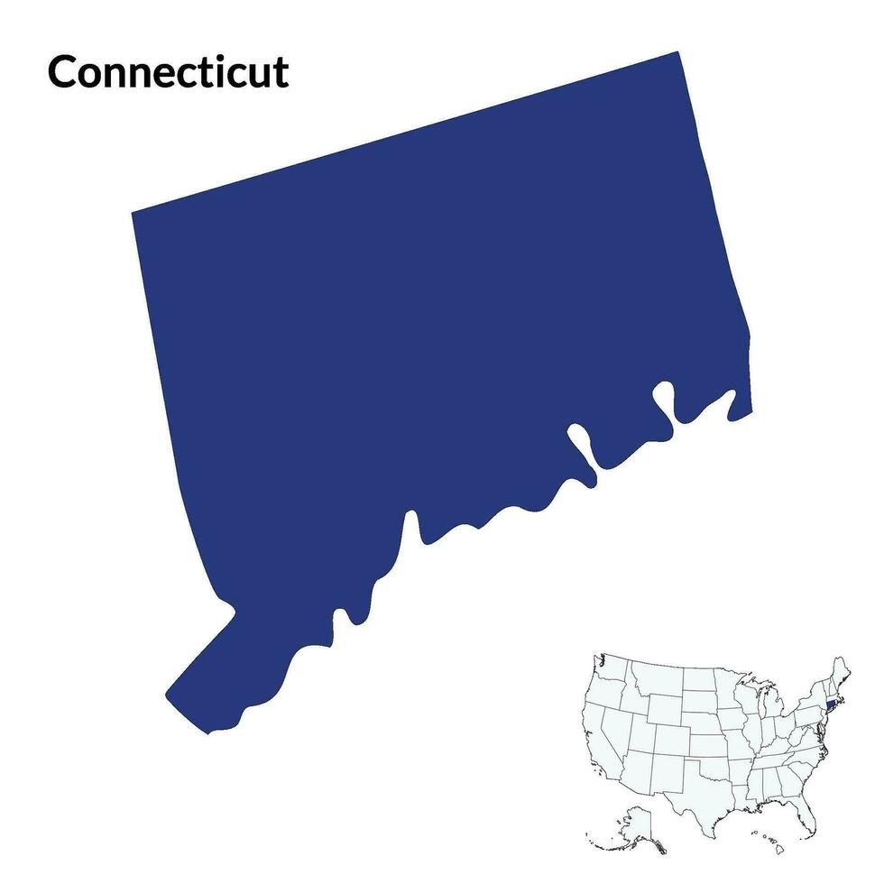 Connecticut map. USA Map vector